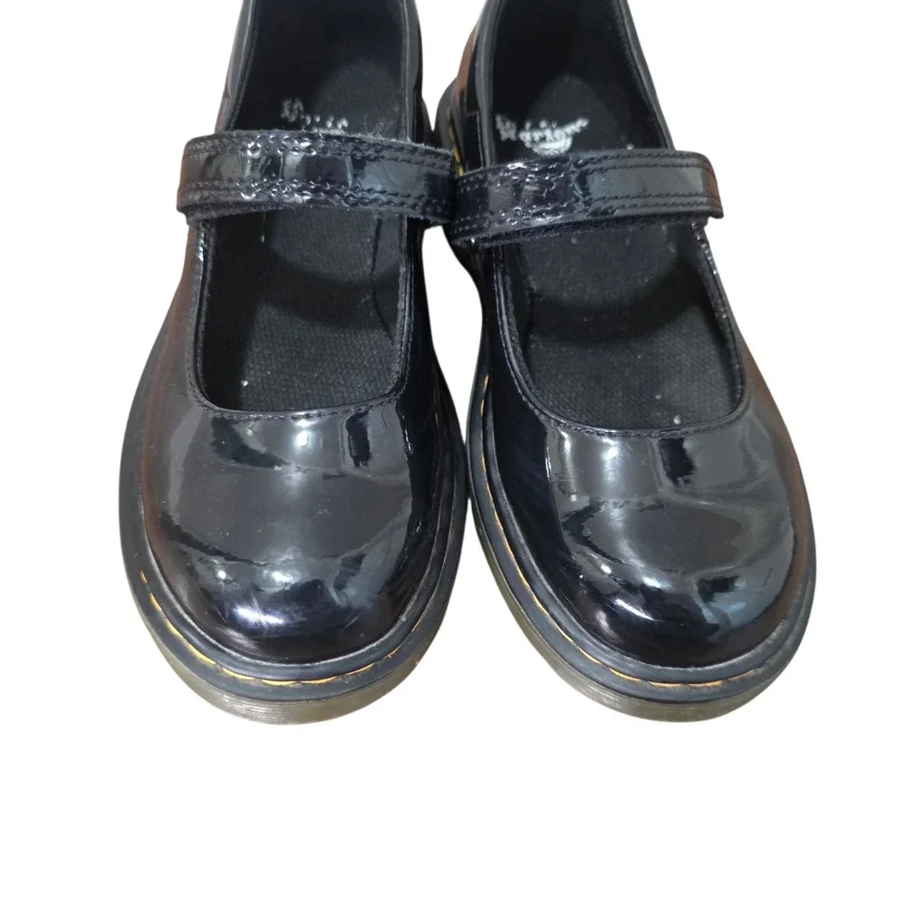 Dr Martens Maccy Girls 2 Black Patent Leather Mary Jane School Shoes